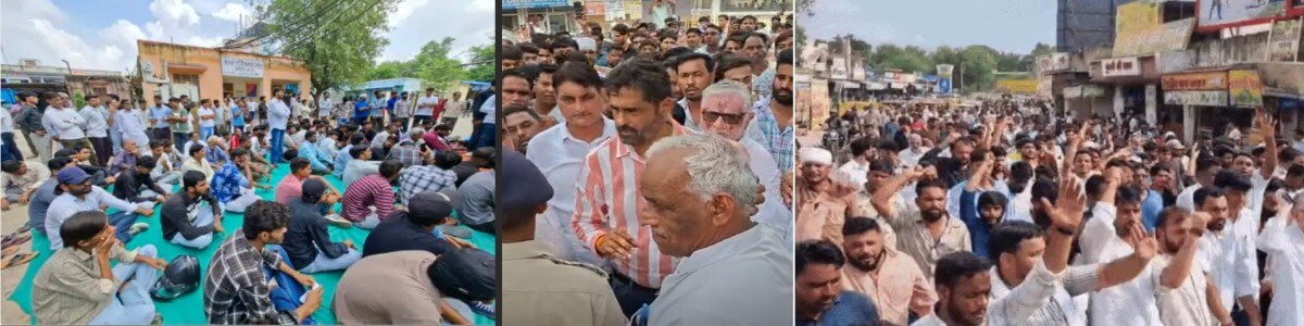 सीकर में निर्माणाधीन बिल्डिंग हादसे में मजदूर की मौत, परिजनों और संगठनों ने एसपी ऑफिस का घेराव