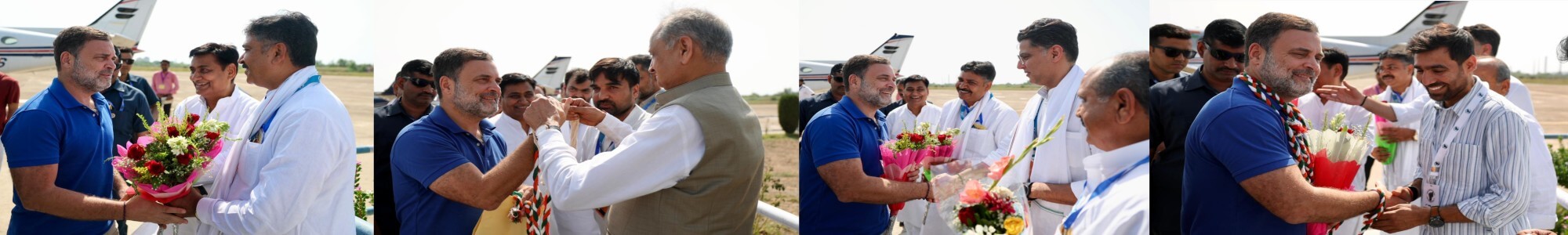 एयरपोर्ट पर राहुल गांधी का पूर्व मुख्यमंत्री अशोक गहलोत, कांग्रेस नेता सचिन पायलट सहित पार्टी के वरिष्ठ नेताओं ने किया स्वागत