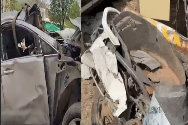 उदयपुर में भीषण सड़क हादसा: कार-स्कूटी टकराने के बाद पुल से गिरे वाहन, 3 की मौत, 2 घायल