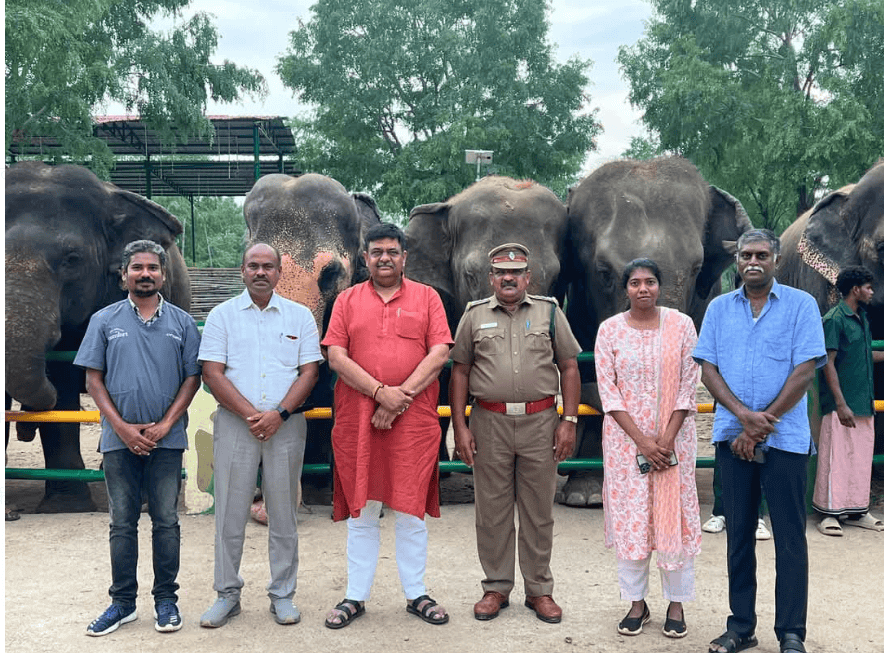 वन राज्यमंत्री संजय शर्मा ने तिरूचिरापल्ली के हाथी पुनर्वास केंद्र और बटरफ्लाई कंजर्वेटरी का किया निरीक्षण