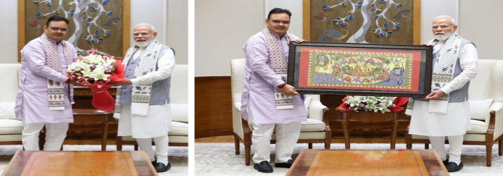 प्रधानमंत्री मोदी से मिले मुख्यमंत्री भजनलाल शर्मा