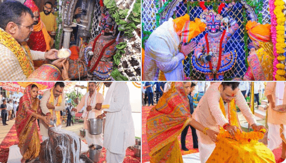 मुख्यमंत्री ने पूंछरी स्थित श्रीनाथ जी मंदिर में की पूजा-अर्चना, गिरिराज विकास परियोजना को बताया प्राथमिकता