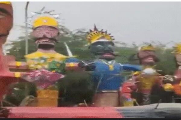 जयपुर में बारिश से भीगे रावण के पुतले, कारीगरों की मेहनत और कमाई पर पानी फिरा