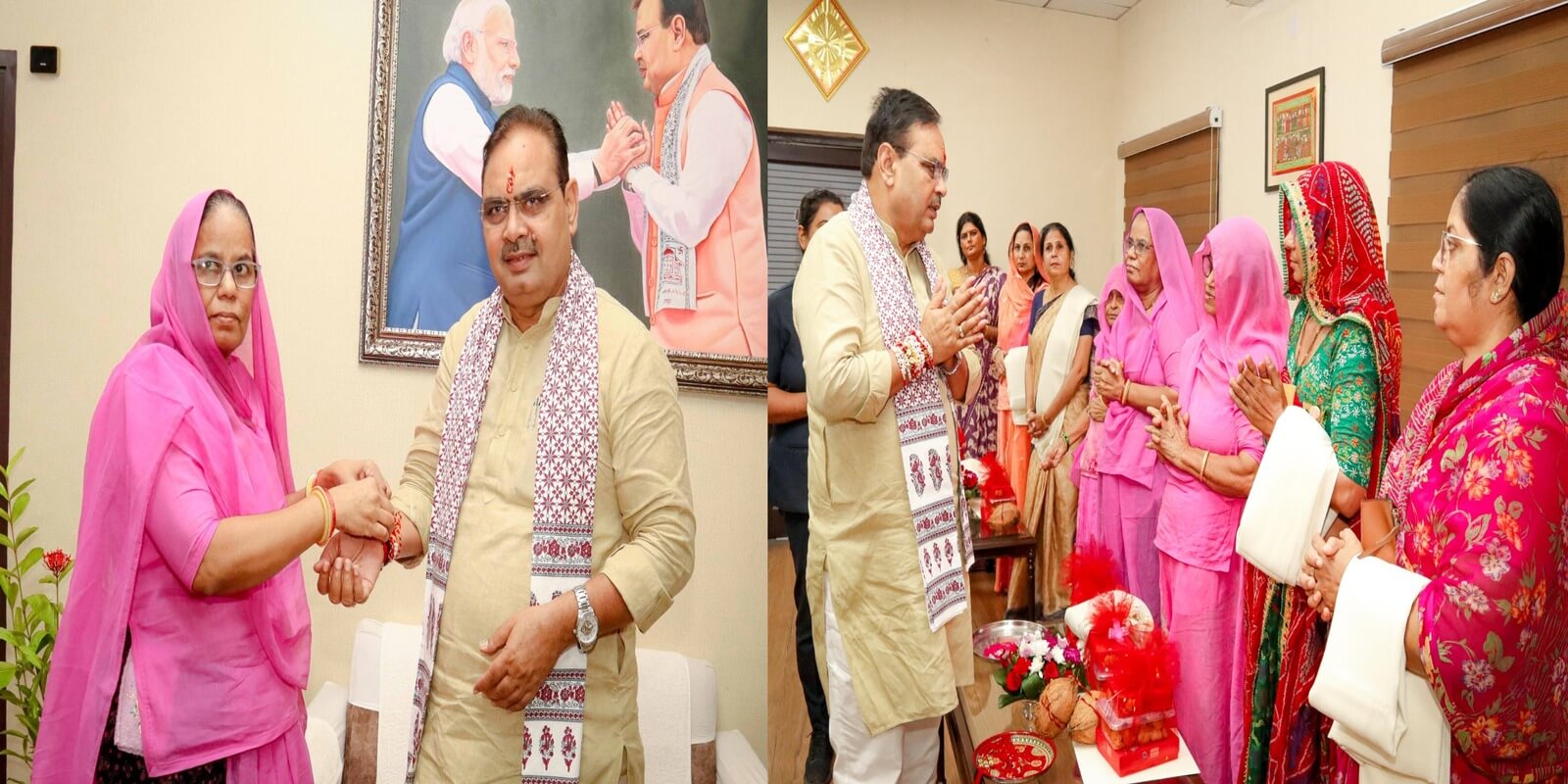 रक्षाबंधन पर्व पर वीरांगनाओं का सम्मान -मुख्यमंत्री शर्मा को वीरांगनाओं ने बांधी राखी -मैं आपका भाई, वीरांगना बहनों की हरसंभव मदद के लिए तत्पर: भजनलाल शर्मा