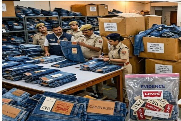 दिल्ली में नकली ब्रांडेड जींस फैक्ट्री का भंडाफोड़, हजारों नकली लेबल और मशीनें जब्त