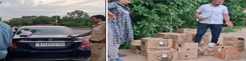 जयपुर में मर्सिडीज से महंगी शराब की तस्करी का भंडाफोड़, 50 लाख की कार जब्त