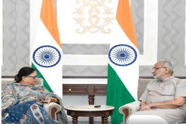 पूर्व मुख्यमंत्री वसुंधरा राजे ने उप राष्ट्रपति सीपी राधाकृष्णन से की शिष्टाचार भेंट