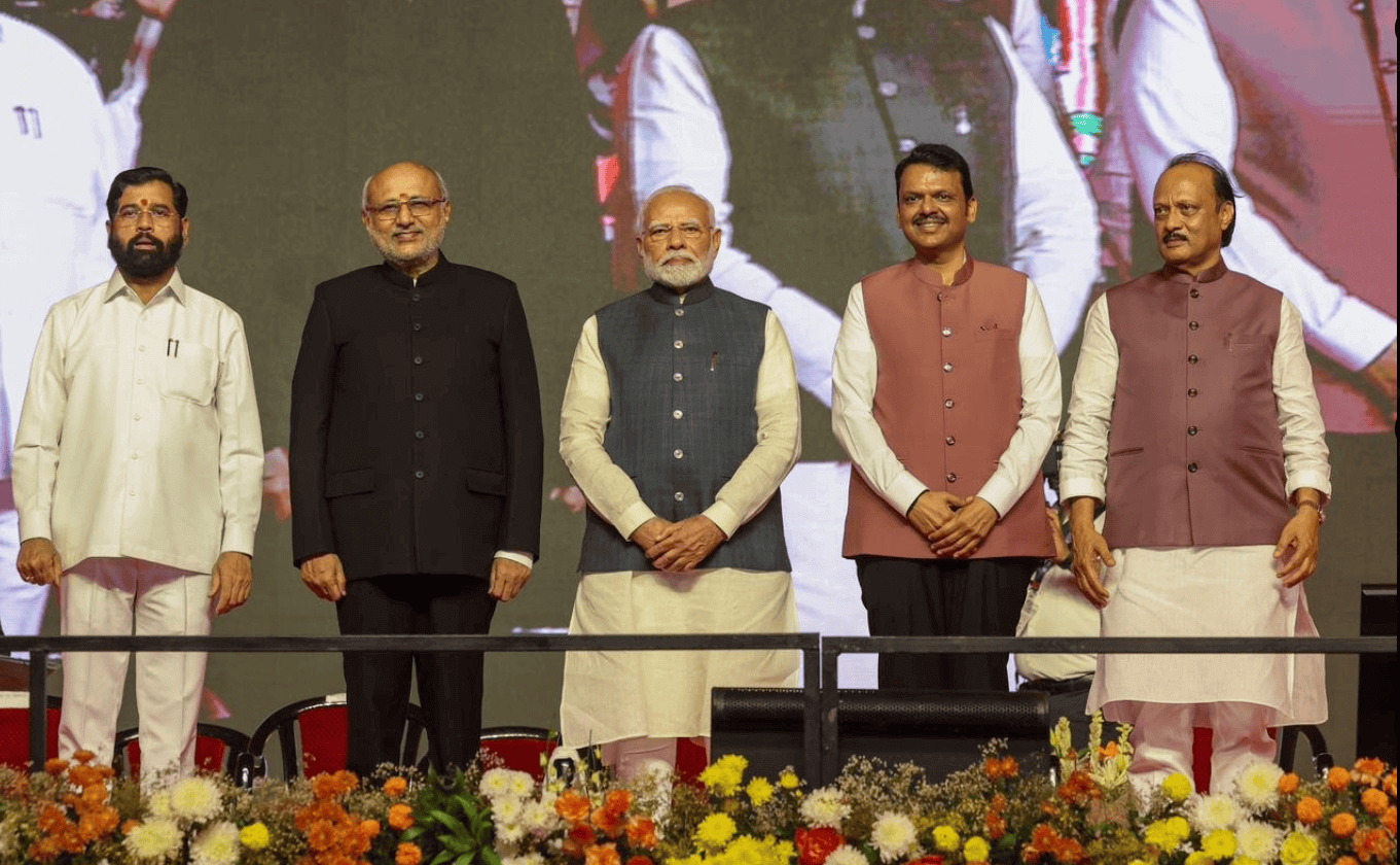 देवेंद्र फडणवीस ने तीसरी बार ली महाराष्ट्र के मुख्यमंत्री पद की शपथ, शिंदे और अजित पवार बने डिप्टी सीएम