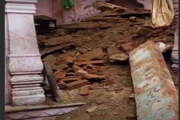 भरतपुर में आकाशीय बिजली गिरने से दो मंजिला मकान ढहा, मलबे में दबने से महेश गोयल की मौत