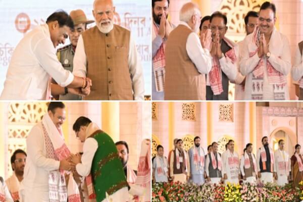 मुख्यमंत्री भजनलाल शर्मा, उपमुख्यमंत्री दिया कुमारीऔर प्रेमचंद बेरवा असम के शपथ ग्रहण समारोह में शामिल, डॉ. हिमंत बिस्वा सरमा को दी शुभकामनाएं