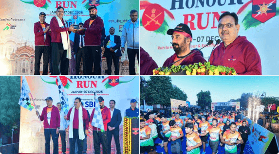 जयपुर में ‘वेटरन्स ऑनर्स रन’ का जोश: मुख्यमंत्री भजनलाल ने फ्लैग ऑफ किया, सेना के जज्बे को सलाम