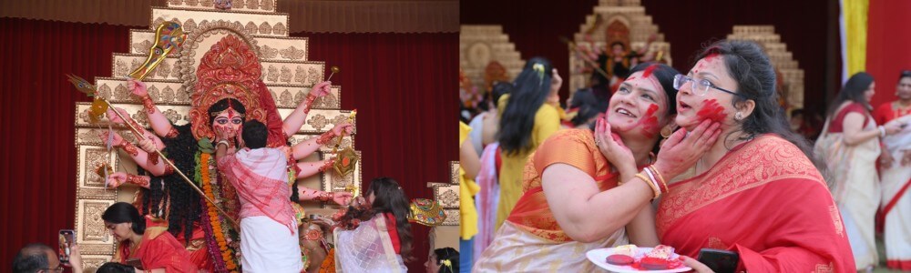 सिंदूर खेला और दर्पण विसर्जन के बीच प्रोबासी बेंगाली कल्चरल सोसायटी के 31 वें दुर्गा पूजा महोत्सव का समापन: भक्तों ने भावभीनी दी विदाई 