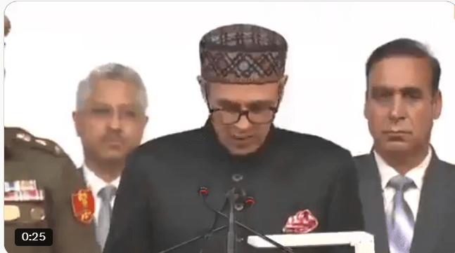 उमर अब्दुल्ला ने जम्मू-कश्मीर के पहले मुख्यमंत्री के रूप में ली शपथ, कांग्रेस ने दिया बाहर से समर्थन