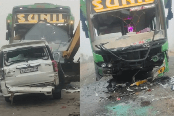 नागौर के सुरपालिया बाइपास पर भीषण सड़क हादसा, स्कॉर्पियो–बस की टक्कर में तीन की मौत, पांच गंभीर घायल