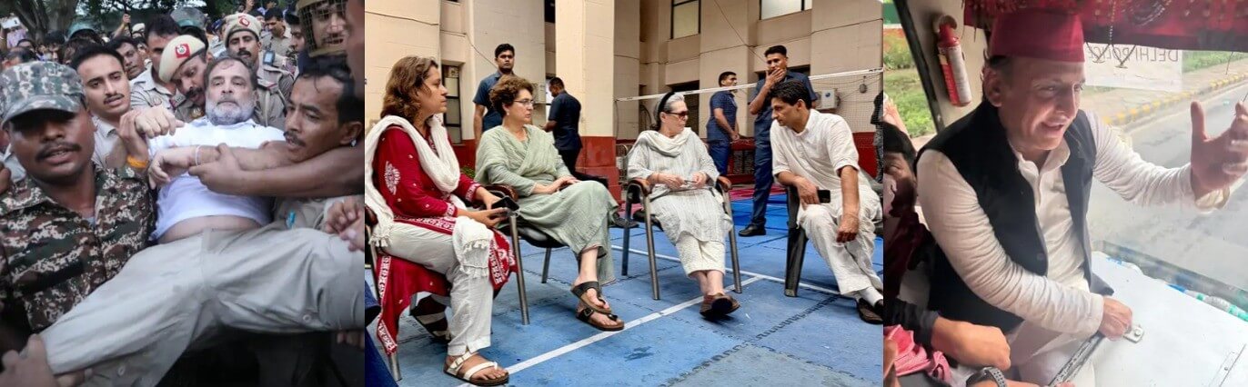 राहुल गांधी हिरासत, प्रियंका गांधी हिरासत,प्रियंका गांधी से थाने में मिलने पहुंची सोनिया गांधी,और अखिलेश यादव