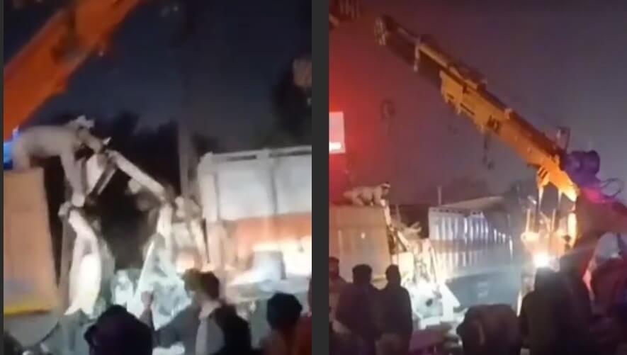 जयपुर में खड़े ट्रेलर से तेज रफ्तार ट्रोला टकराया, ड्राइवर की मौत, खलासी घायल