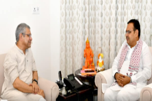 मुख्यमंत्री भजनलाल शर्मा से केंद्रीय रेल मंत्री अश्विनी वैष्णव की शिष्टाचार भेंट