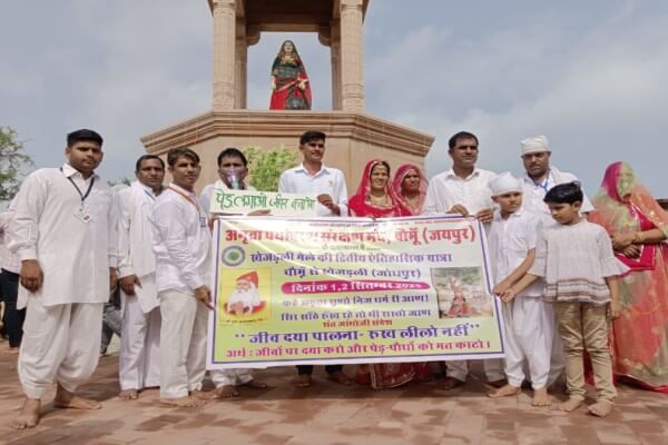 खेजड़ली मेले में अमृता पर्यावरण संरक्षण मंच, चौमूं की ऐतिहासिक उपस्थिति, अमृता देवी स्मारक पर नमन, 363 शहीदों को श्रद्धांजलि