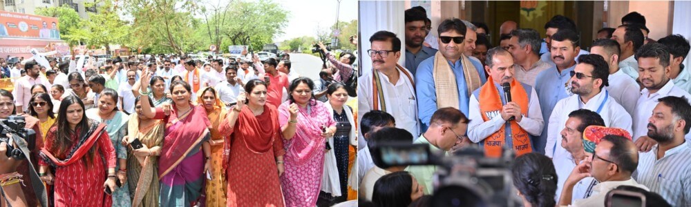 जयपुर में भाजपा प्रदेशाध्यक्ष मदन राठौड़ ने कार्यकर्ताओं को मेलोडी टॉफी बांटी, भाजपा कार्यकर्ताओं ने चौमूं हाउस सर्किल पर प्रदर्शन