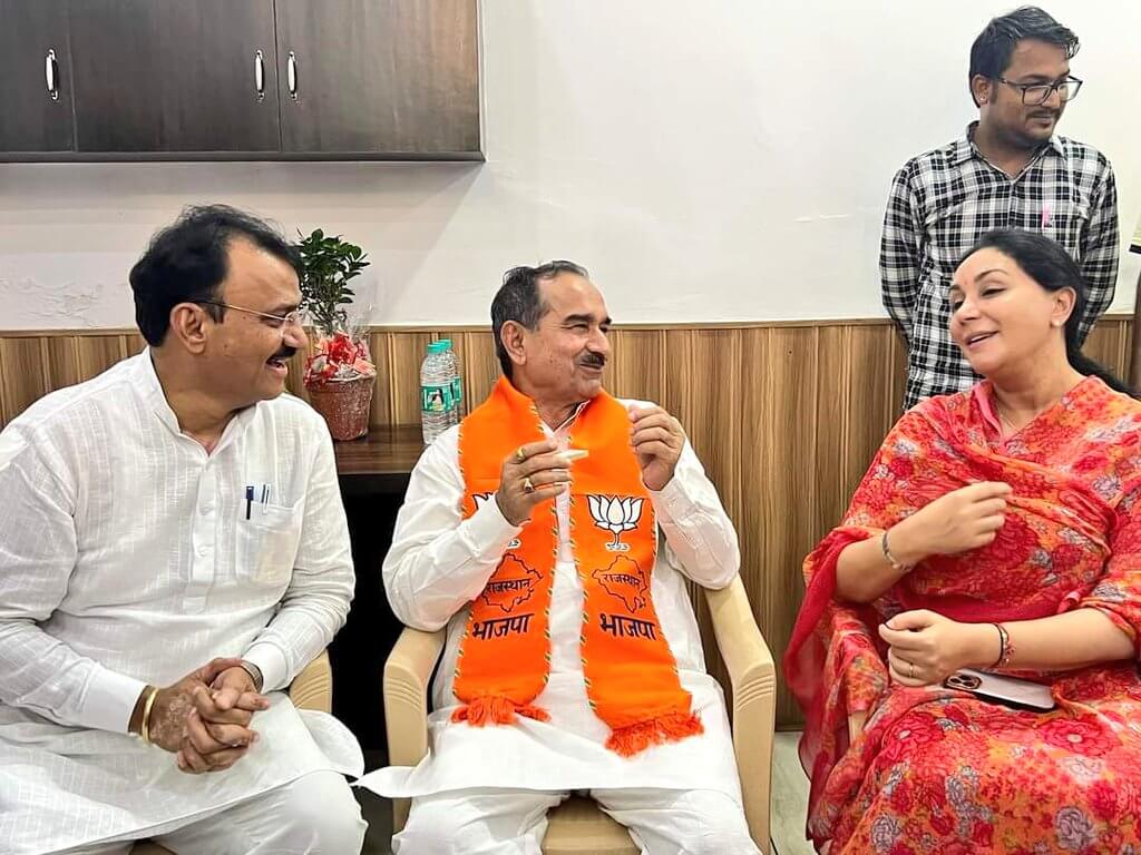 भाजपा प्रदेश अध्यक्ष मदन राठौड़ को उपमुख्यमंत्री दिया कुमारी और प्रेमचंद बैरवा ने की मुलाकात दी शुभकामनाएं