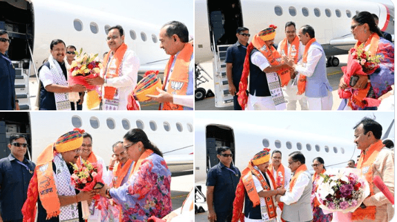 भाजपा राष्ट्रीय अध्यक्ष नितिन नवीन का जयपुर आगमन, मुख्यमंत्री भजनलाल शर्मा,प्रभारी राधा मोहन और मदन राठौड़ ने किया स्वागत