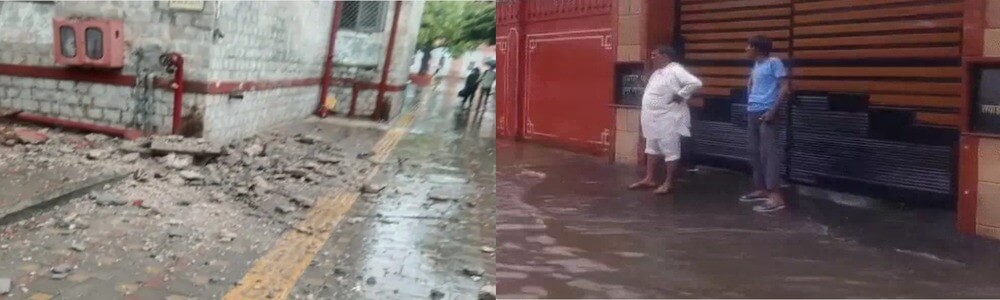 जयपुर में लगातार बारिश से जनजीवन अस्त-व्यस्त, सचिवालय का छज्जा गिरा, सीएस के निवास सहित कई इलाकों में जलभराव