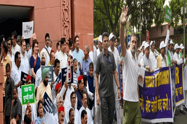 वोटर वेरिफिकेशन और वोट चोरी के आरोप पर विपक्ष का संसद से चुनाव आयोग तक मार्च, कई सांसद हिरासत में