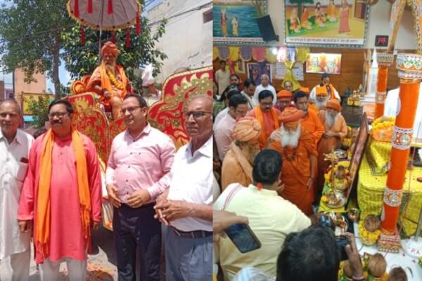 अजमेर में पहली बार श्रीमद् देवी भागवत महापुराण कथा का वाचन महानिर्वाणी अखाड़े के आचार्य महामंडलेश्वर स्वामी विशोकानंद भारती महाराज ने किया शुभारंभ