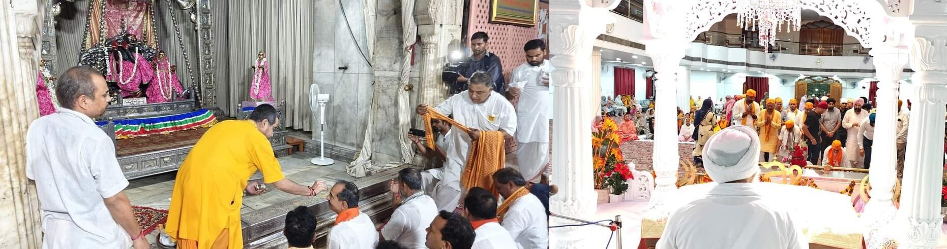 भाजपा प्रदेश अध्यक्ष मदन राठौर ने गोविंद देव जी के मंदिर जाकर पूजा अर्चना की और गुरुद्वारे में मत्था टेका और लंगर का किया वितरण