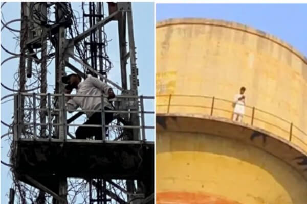 विजय बैंसला का टिकट कटने से नाराज कार्यकर्ता टंकी और मोबाइल टावर पर चढ़े, आत्मदाह की धमकी