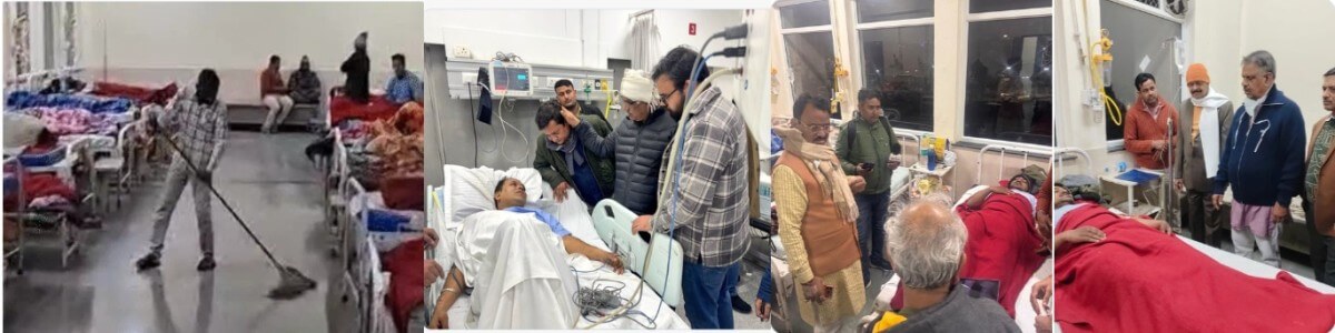 जयपुरिया हॉस्पिटल में वीआईपी विजिट के दौरान घायलों के परिजन बाहर निकाले गए, पुलिस पर आरोपियों को बचाने के आरोप