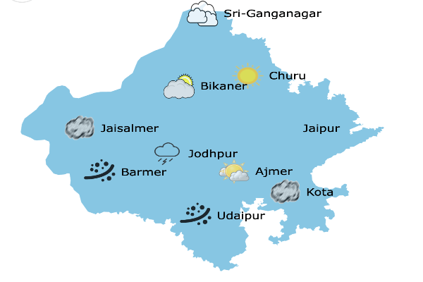 राजस्थान में बदला मौसम: जयपुर समेत कई जिलों में बारिश-ओलावृष्टि, फसलों को नुकसान