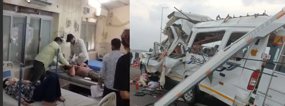 सगाई से लौट रही मिनी बस ट्रक से टकराई, 4 की मौत, 10 घायल