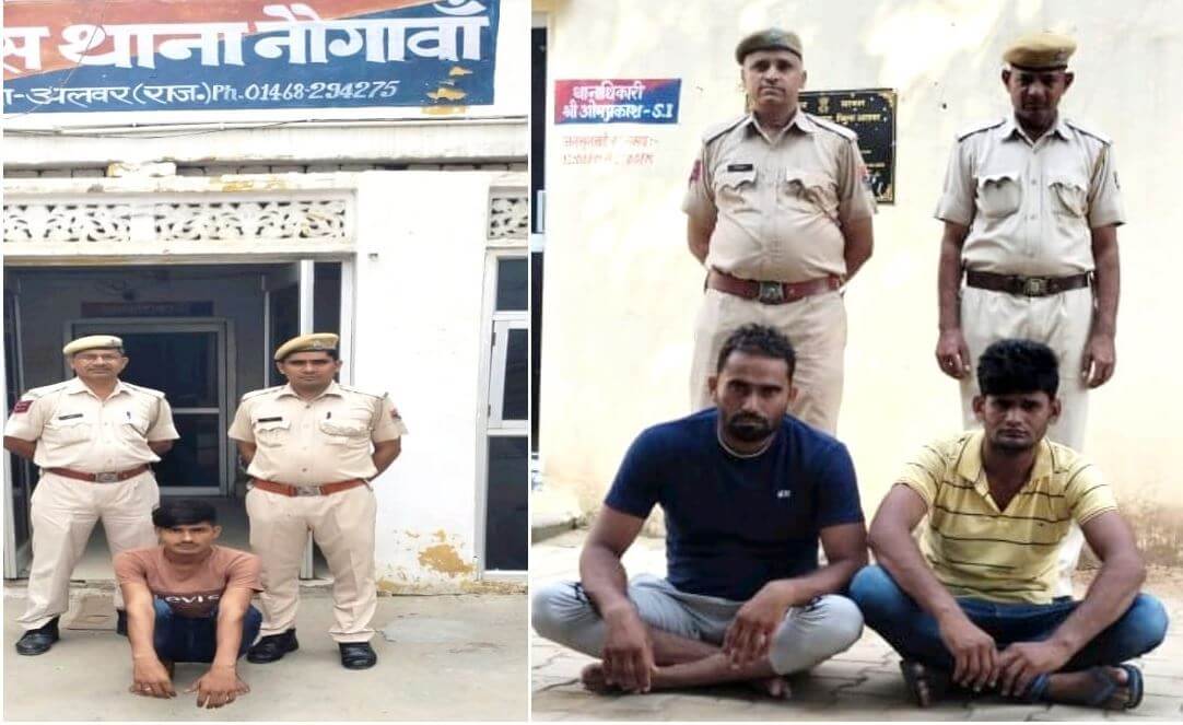 ऑपरेशन एंटीवायरस में अलवर पुलिस ने साइबर फ्रॉड प्रभावित दो गांवों में दी दबिश, तीन साइबर ठग गिरफ्तार, ठगी में प्रयुक्त पांच एंड्राइड मोबाइल जब्त