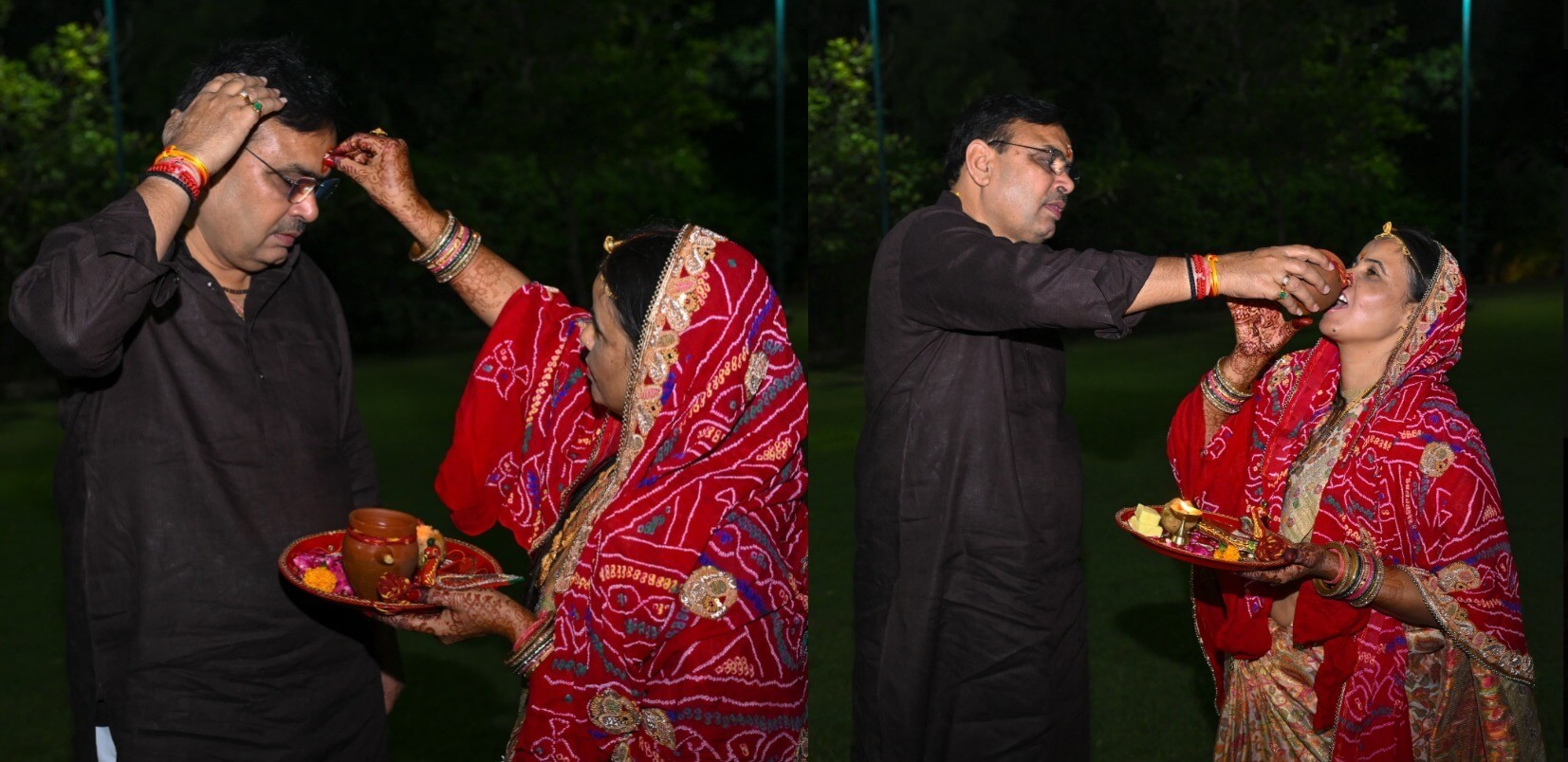 मुख्यमंत्री शर्मा ने करवा चौथ पर धर्मपत्नी संग की पूजा-अर्चना, जल ग्रहण कराकर व्रत पूर्ण कराया