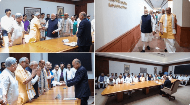 NDA के उपराष्ट्रपति पद के उम्मीदवार सी.पी. राधाकृष्णन ने किया नामांकन, पीएम मोदी बने पहले प्रस्तावक