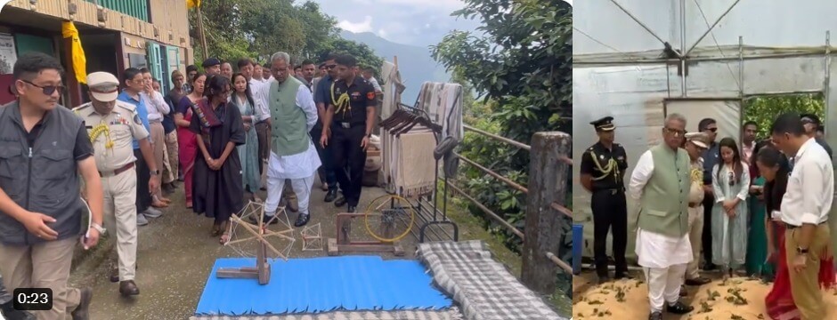 सिक्किम के राज्यपाल ओम प्रकाश माथुर ने दक्षिण सिक्किम पहाड़ी भेड़ और अंगोरा ( ख़रगोश ) की ऊन द्वारा हथकरघा से वस्त्र बनाने वाले संस्थान का किया दौरा