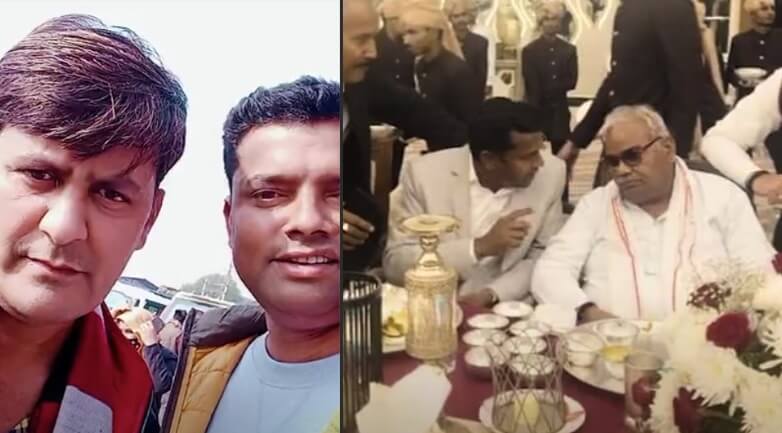 दिनेश बिंवाल भाजपा युवा मोर्चा काजिला महामंत्री रहा है। उसका फोटो चोमू से भाजपा के पूर्व विधायक रामलाल शर्मा और शिक्षा मंत्री मदन दिलावर के साथ है