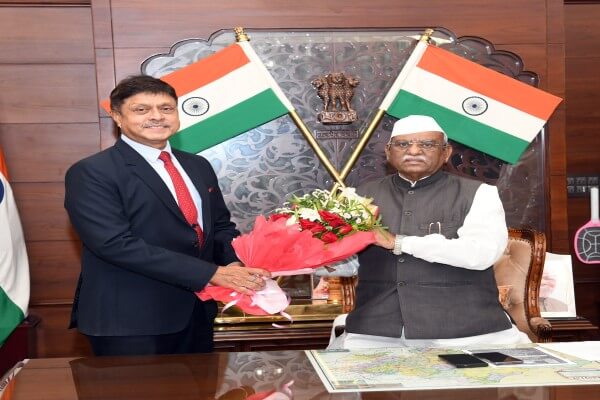 राज्यपाल बागडे से RPSC के नव नियुक्त सदस्य हेमंत प्रियदर्शी की शिष्टाचार भेंट