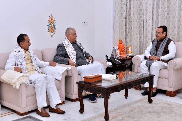 मुख्यमंत्री भजनलाल शर्मा ने भाजपा राष्ट्रीय महामंत्री बी.एल. संतोष से की सौजन्य भेंट